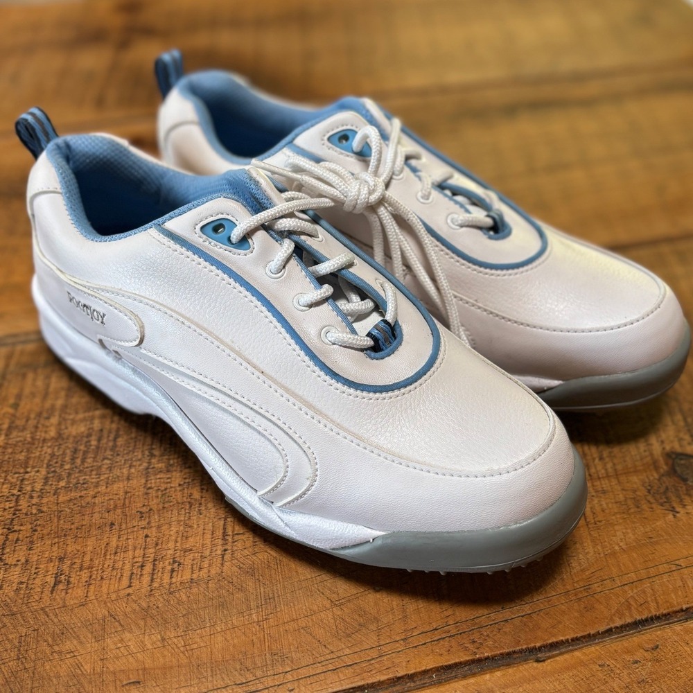 FootJoy GreenJoys Womens White Blue Leather Golf Shoes Sneakers 48712 Size 8M